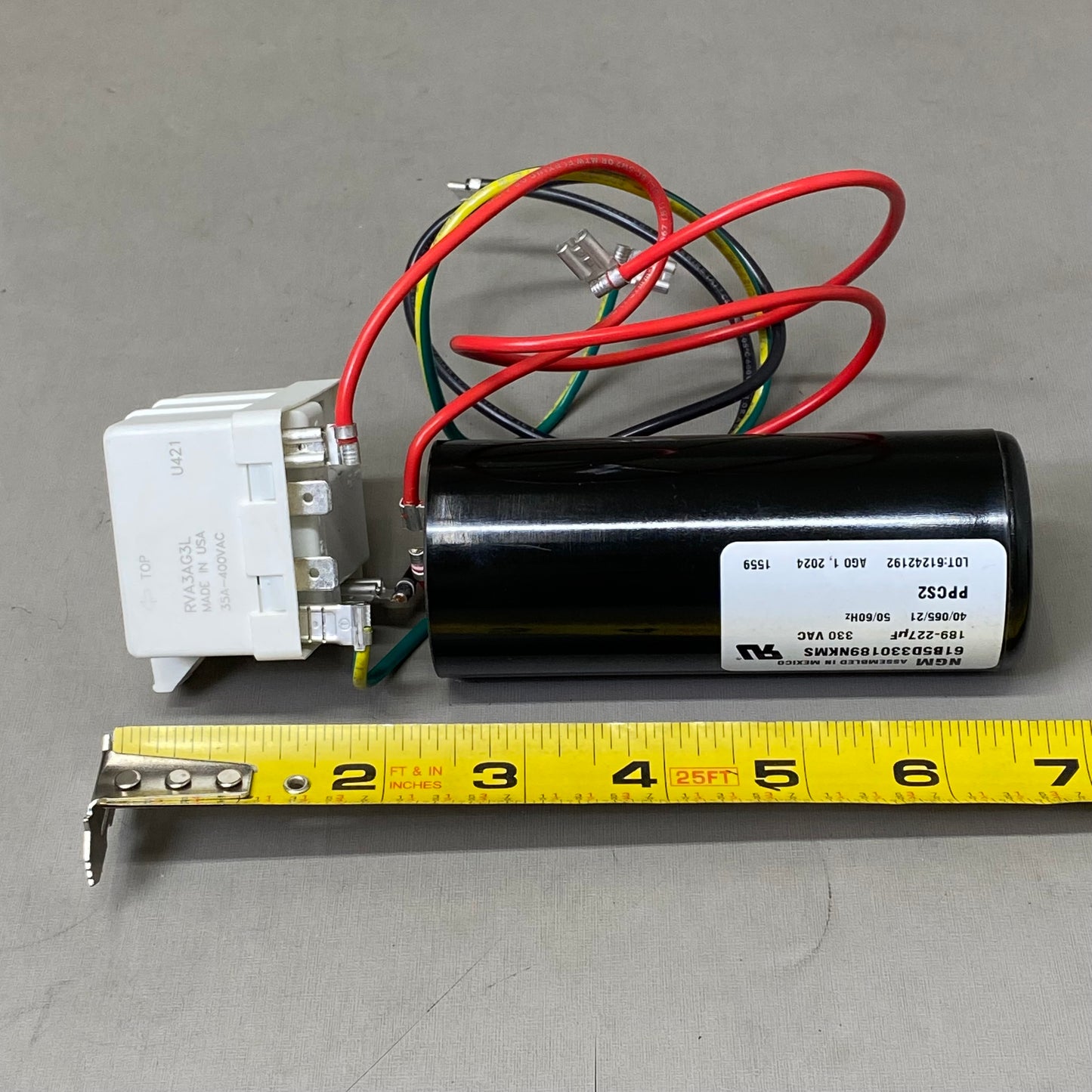 PROPARTS Potential Relay & Start Capacitor 3-Wire Hard Start Kit 50/60Hz Black PPCS2