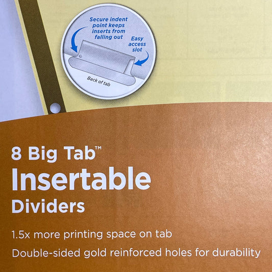 AVERY (12-PACK) Insertable Big Tab Dividers 3-Hole 8-Set Double-Sided Buff 11111