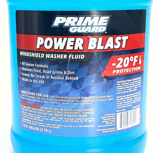 PRIME GUARD Windshield Washer Fluid, Freezing Point -20 °f 1 Gal. Blue 92006