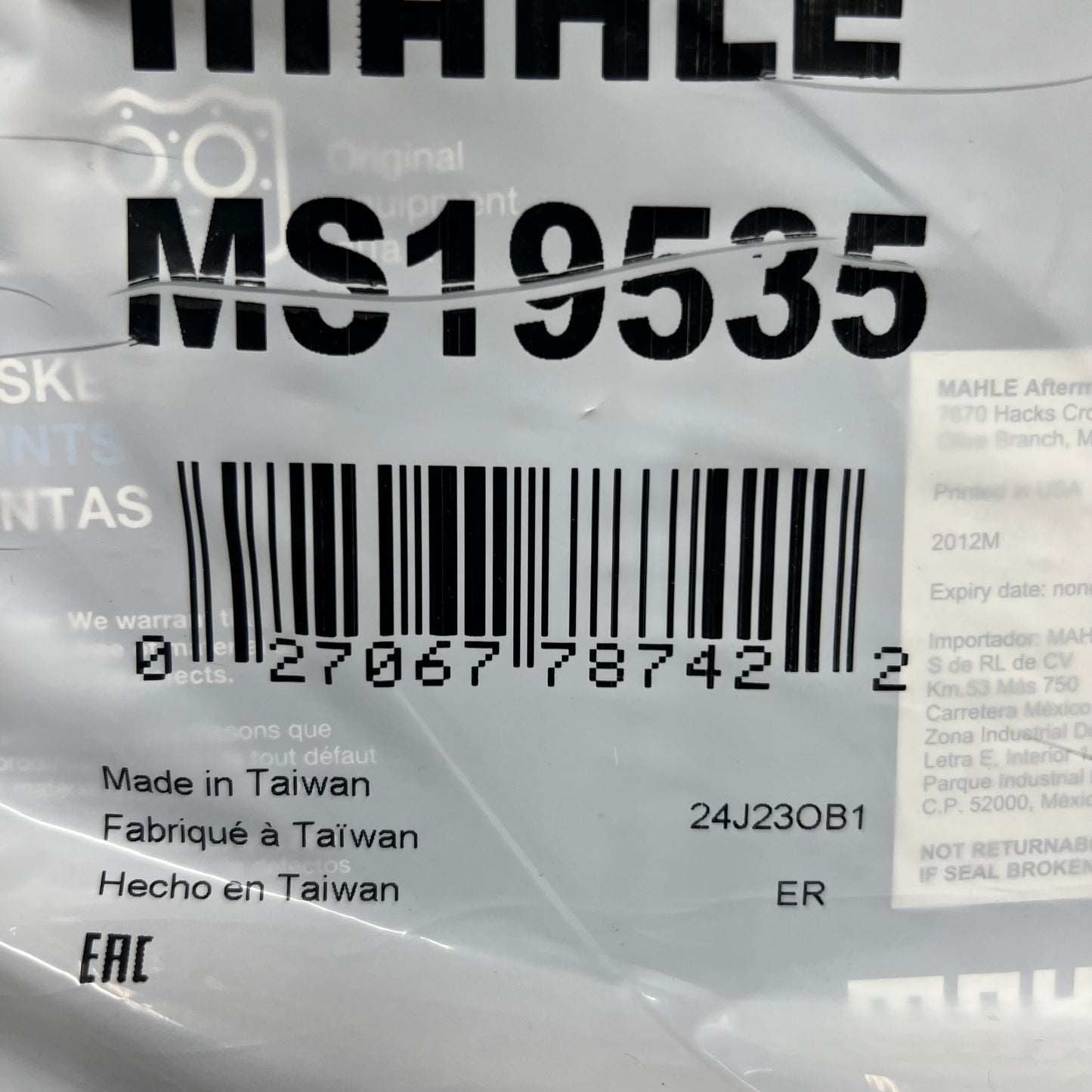 MAHLE Manifold Gasket Replacement Part Set For Ford MS19535