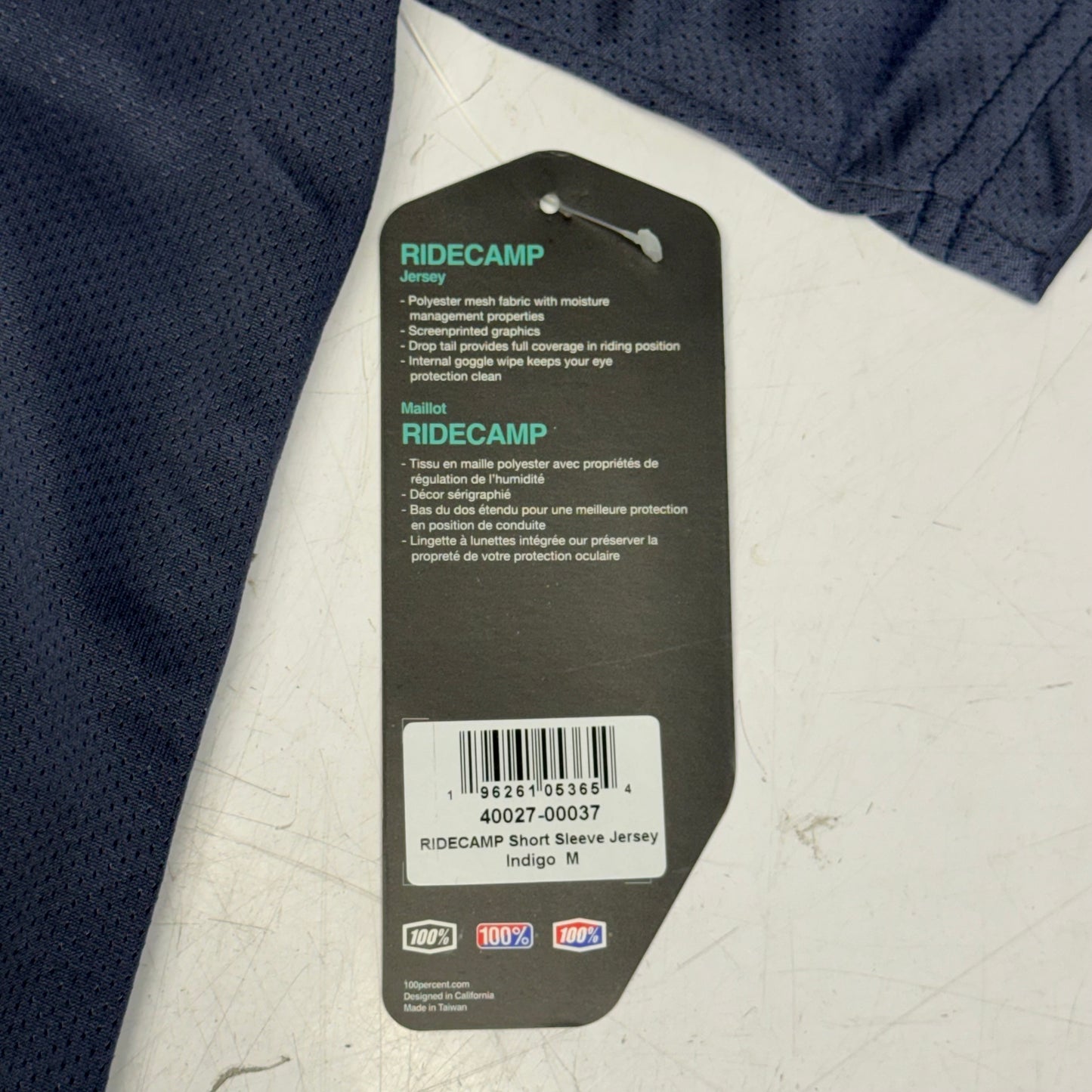 RIDECAMP Men's Short Sleeve Jersey Sz M Grey 40035-00037