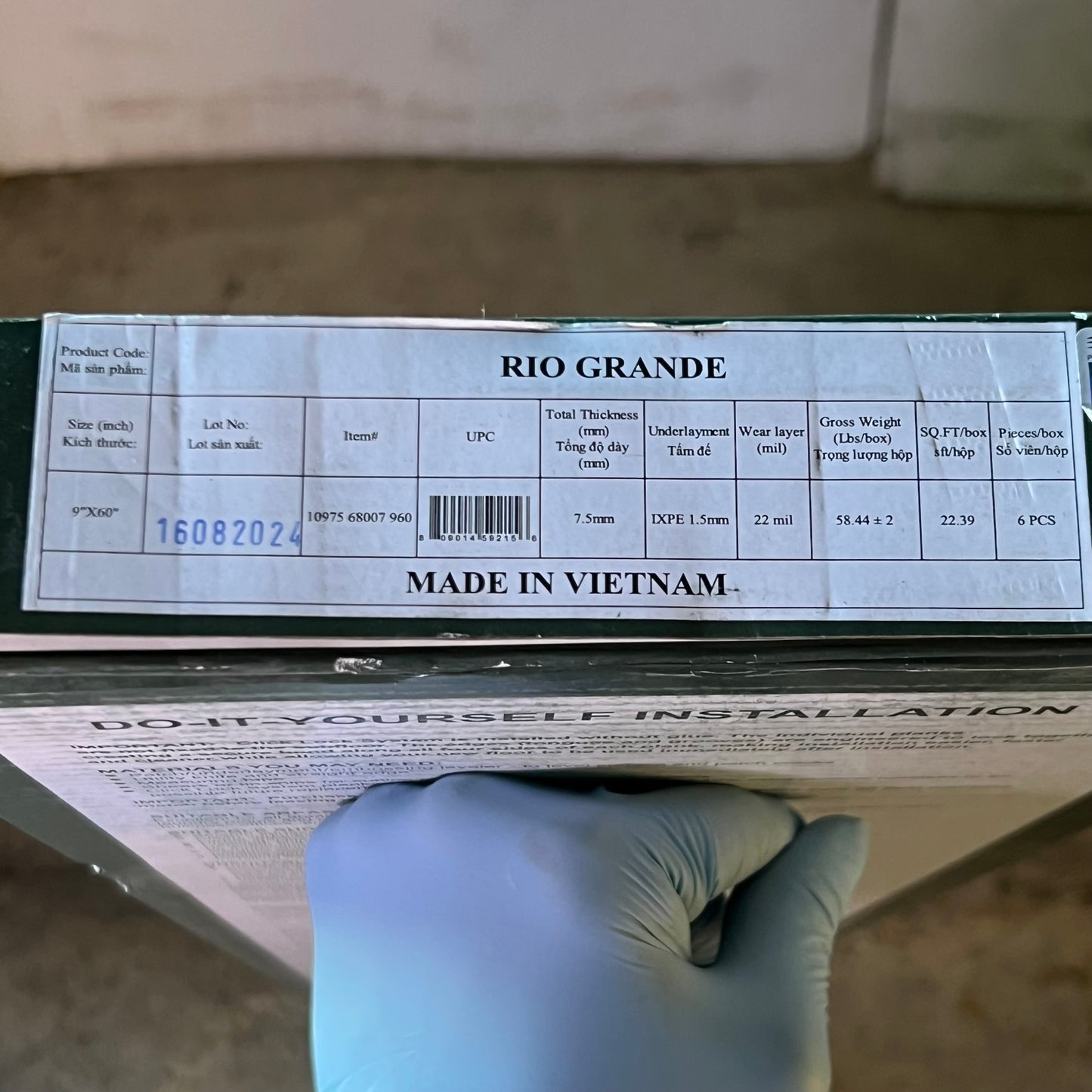 RIO GRANDE (6 Pieces) Luxury Vinyl Plank 9" x 60" Light Brown 1097568007960