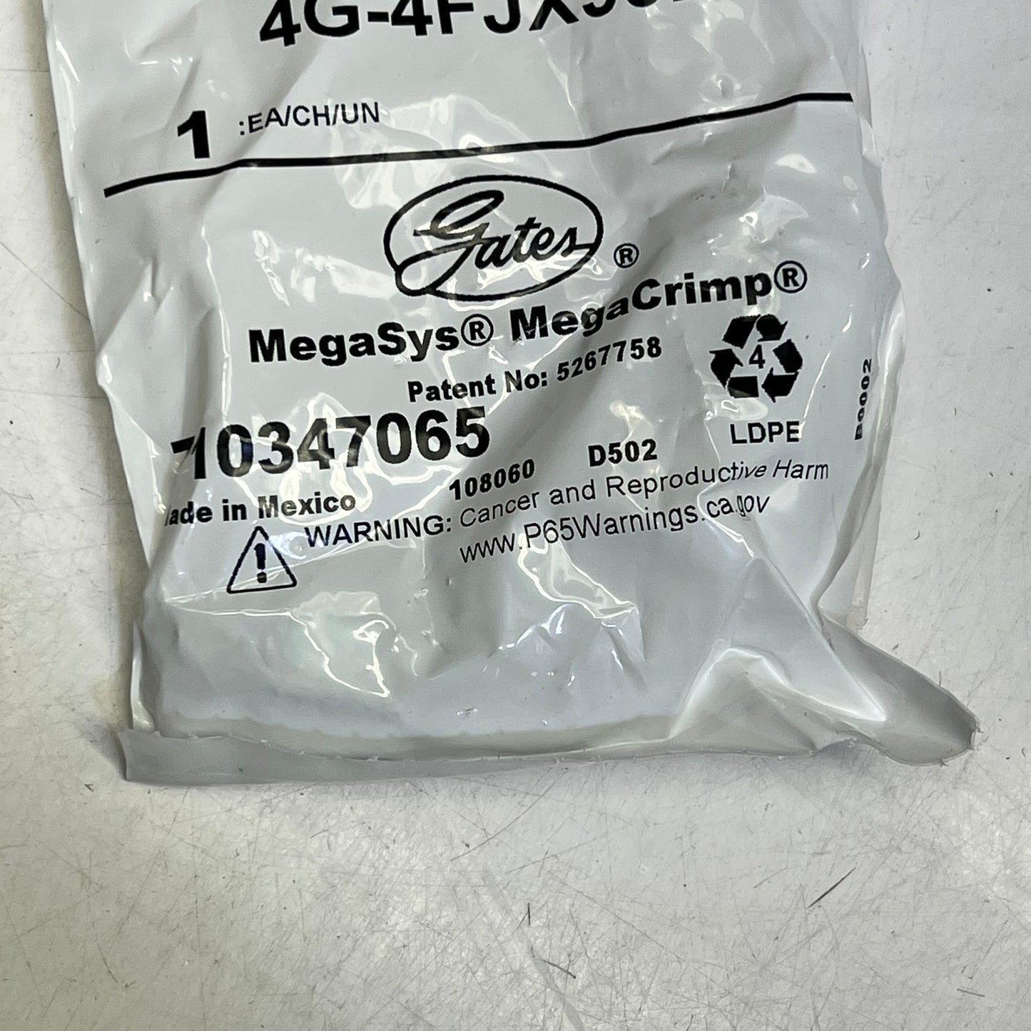 GATES Steel Coupling Megacrimp 7/16-20 Thread Silver 4G-4FJX90L G25181-0404