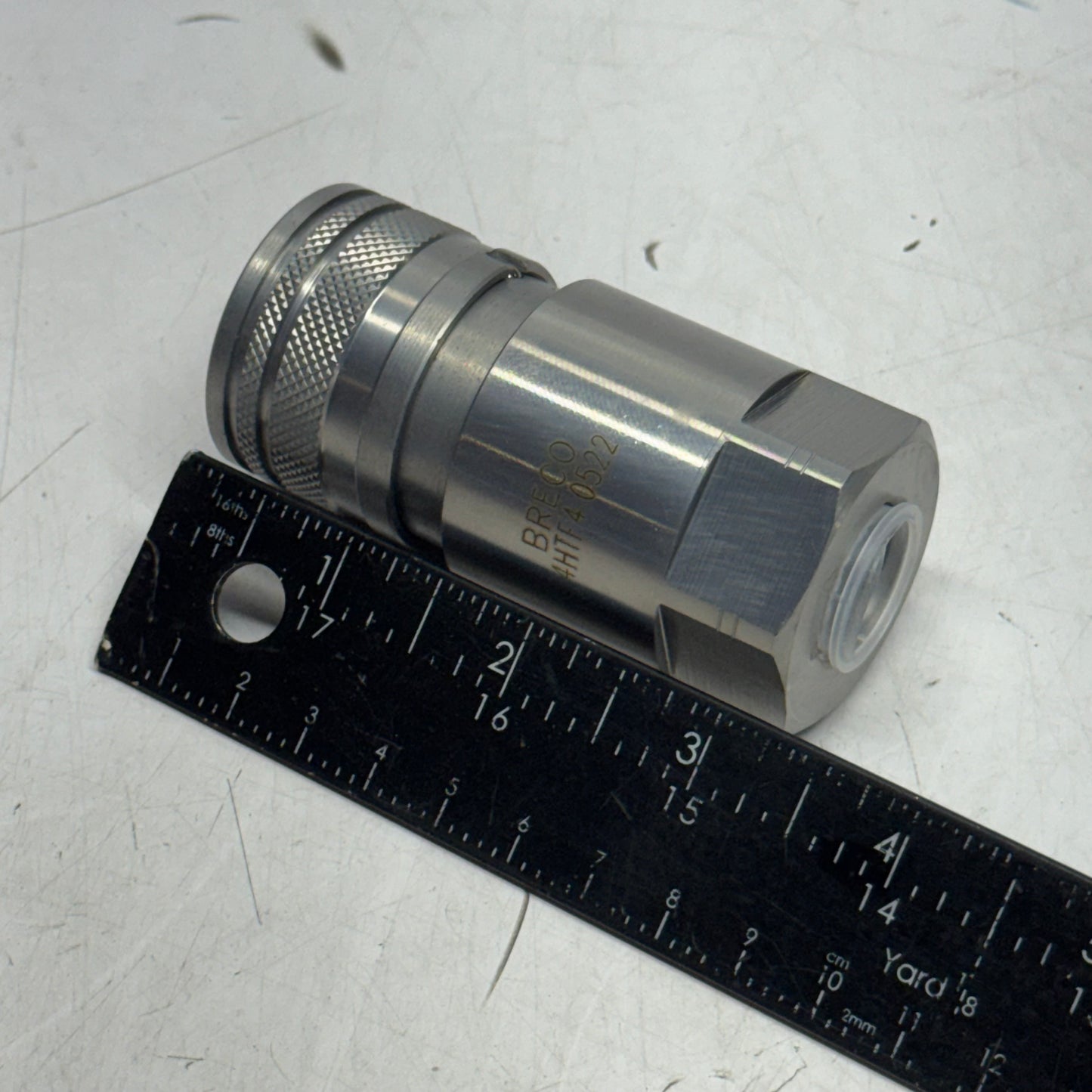 BRECO Flat-face Hydraulic Coupler Sz 3.2"L, Steel 4HTF40522