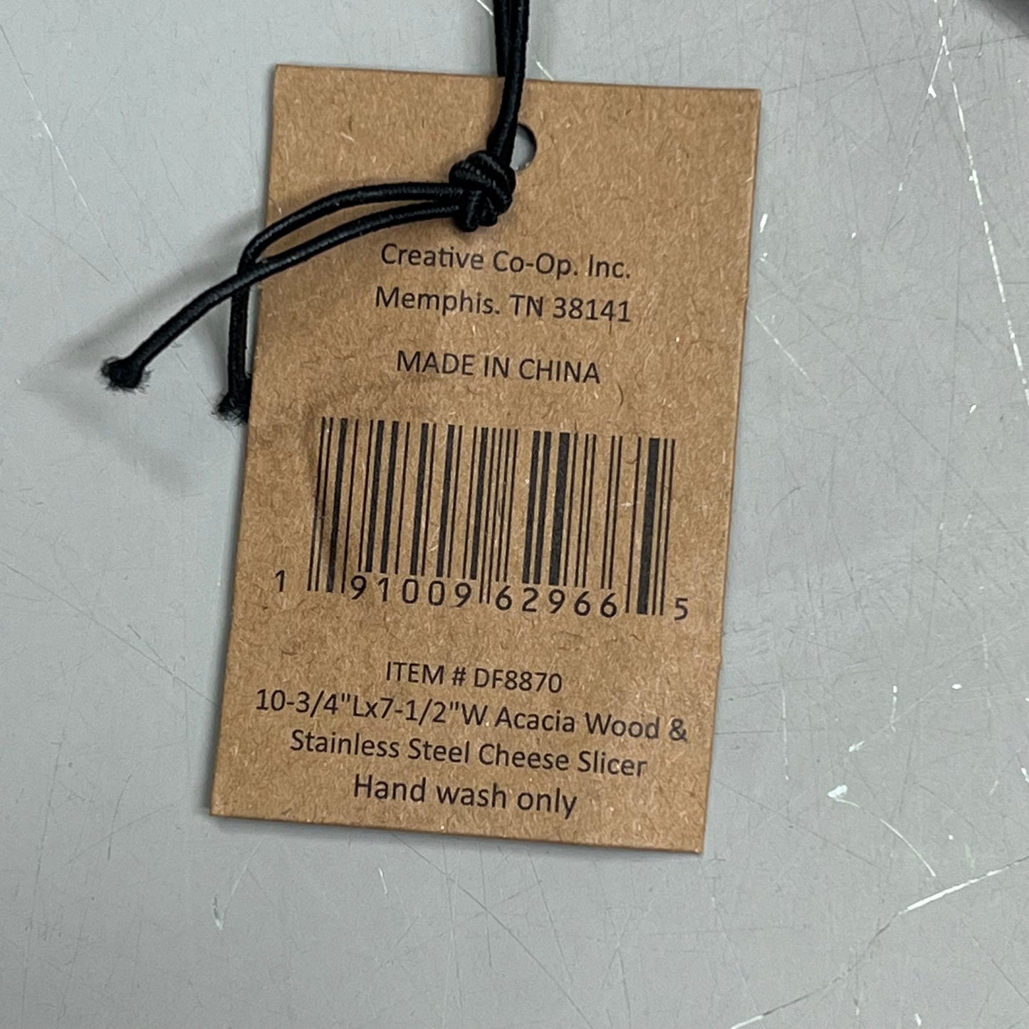 CREATIVE CO-OP Acacia Wood & Stainless Steel Cheese Slicer 10-3/4x7-1/2" DF8870