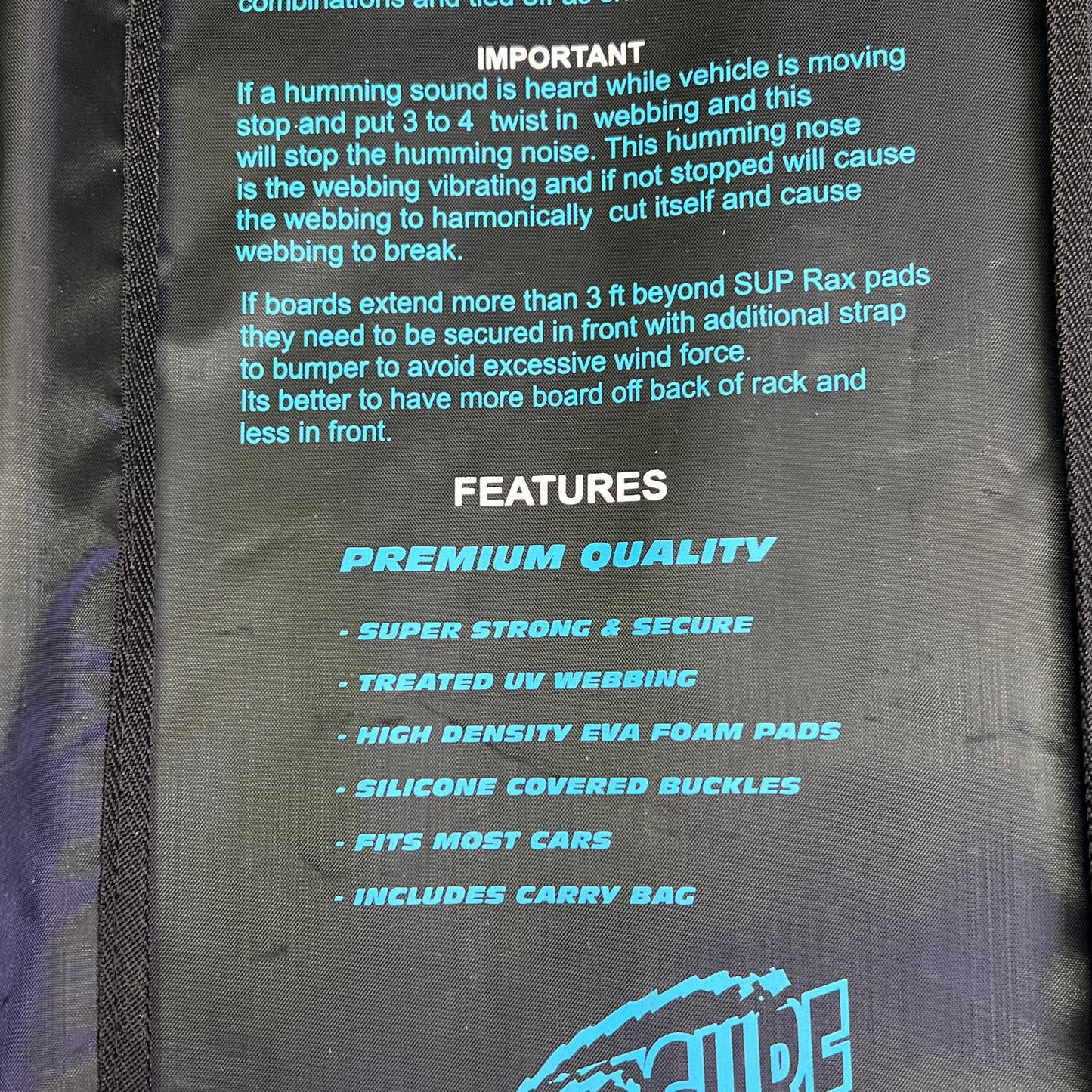 BLOCK SURF (SET OF 2) SUP / Longboard Soft Rack 33"x4.5" Black RABLS0SUPLB33KK