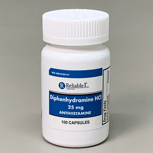 RELIABLE 1 (3 PACK!) Diphenhydramine HCI Antihistamine 25mg 23G325 BB-07/2026