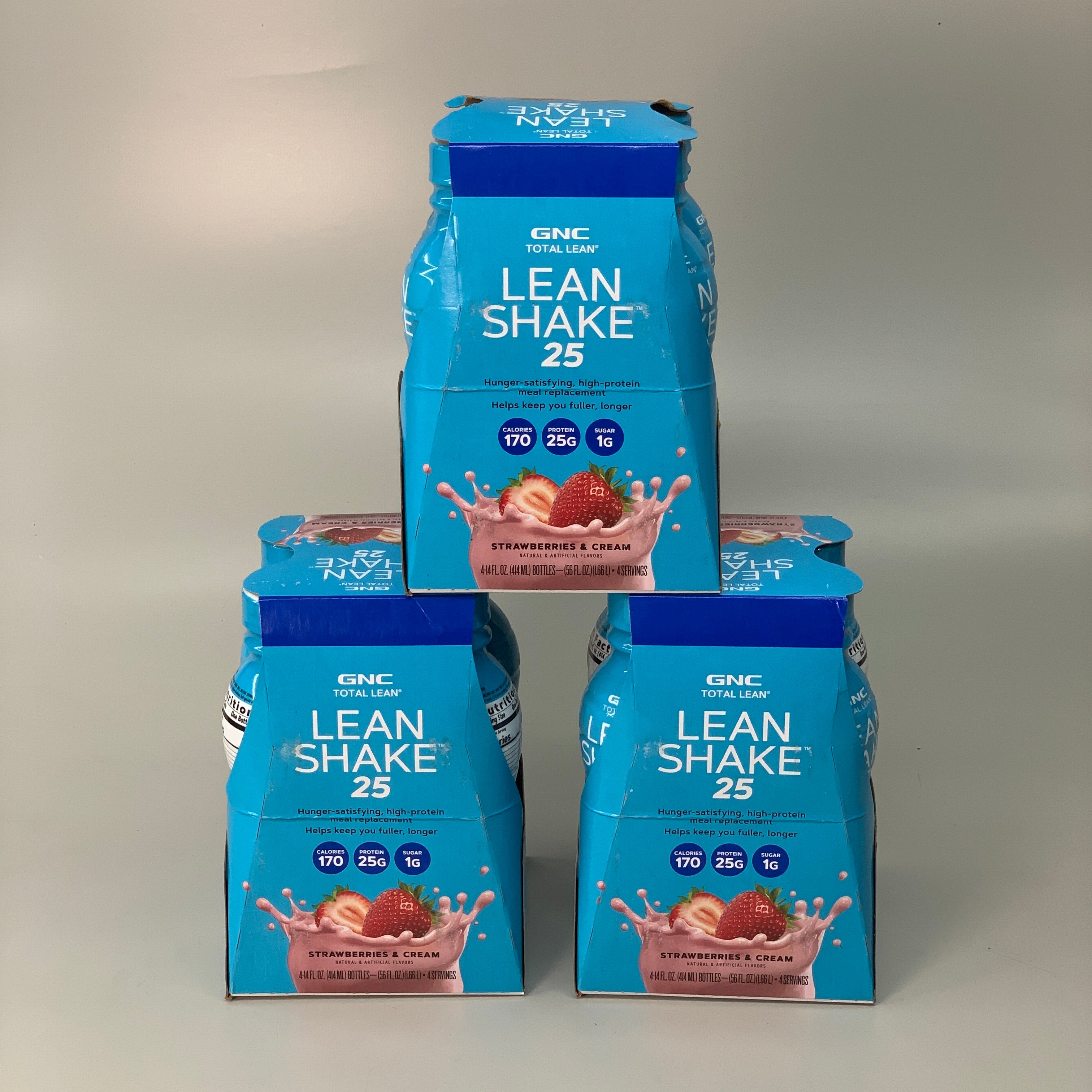 GNC Total Lean Lean Shake 25 - Strawberries and Cream - 12 Bottles