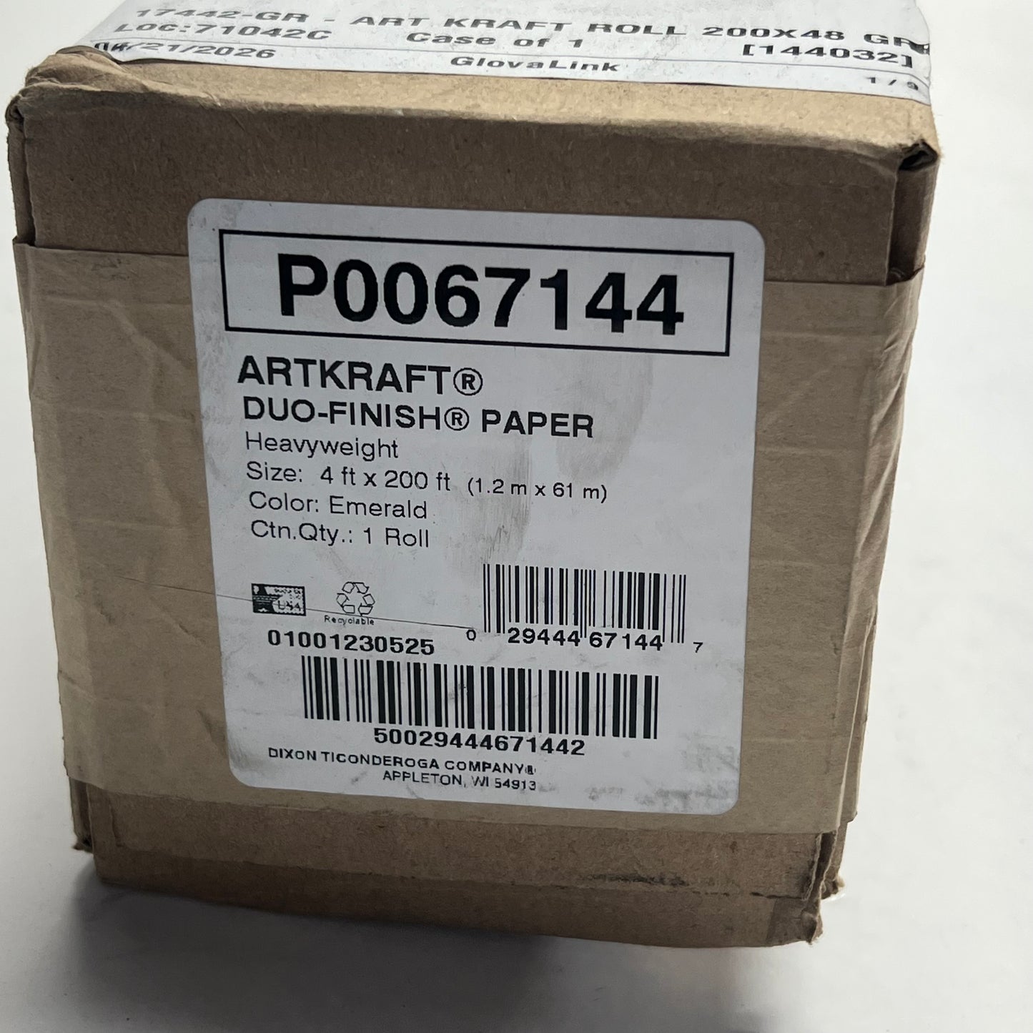 ART KRAFT Duo-finish Paper Rolls Heavy Weight 48"x200' Emerald P0067144