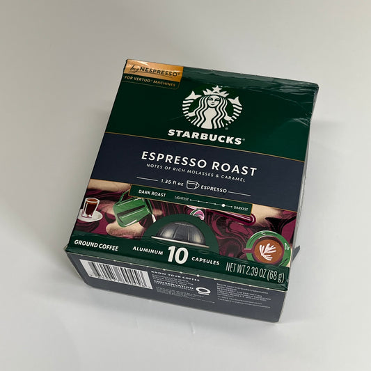 STARBUCKS (4 PACK, 10 EACH) Espresso Roast Dark Roast 100% Arabica BB 12/26
