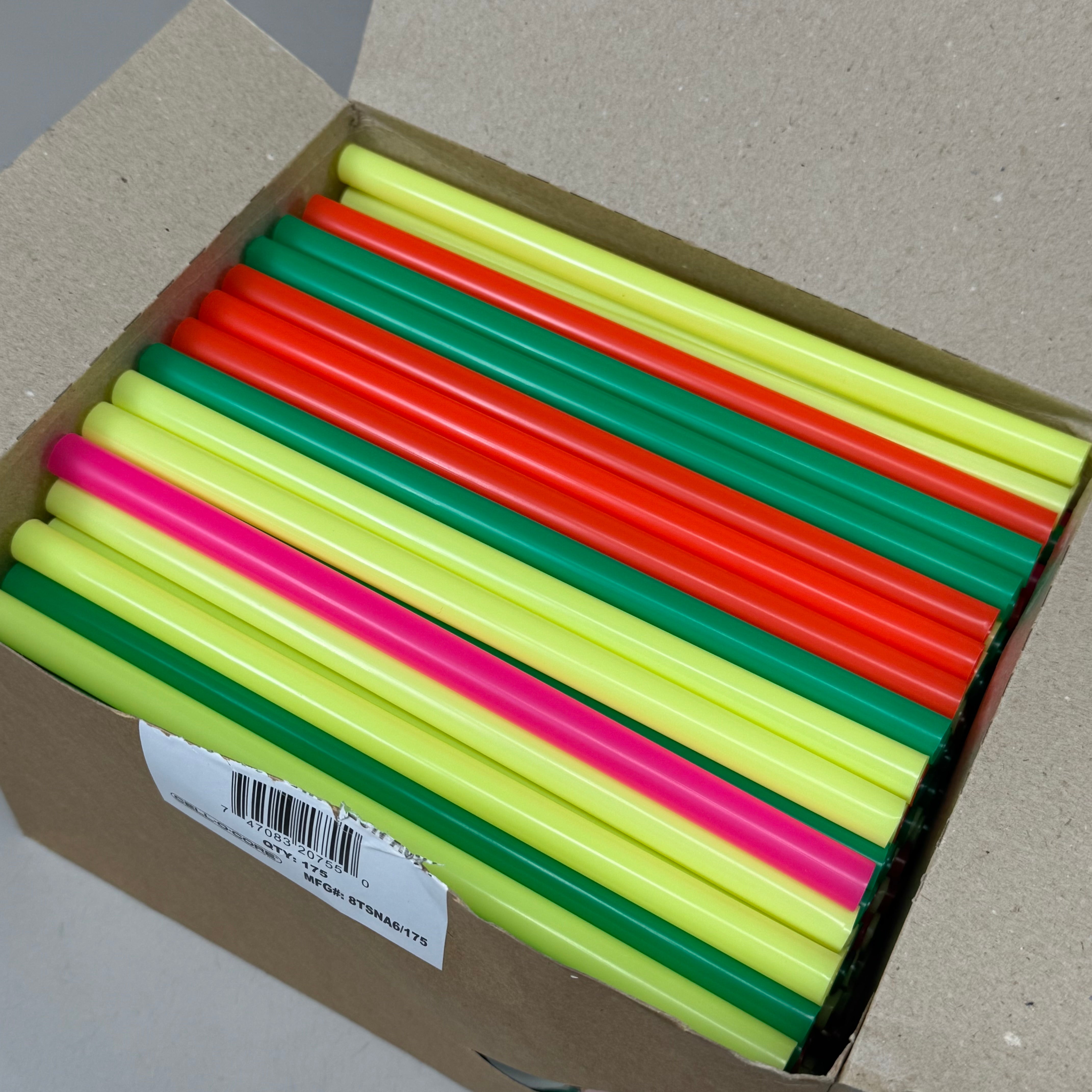 ZA CELLOCORE (175 PACK) Bubble Tea/Tapioca Straw Neon Asst 8" Assor