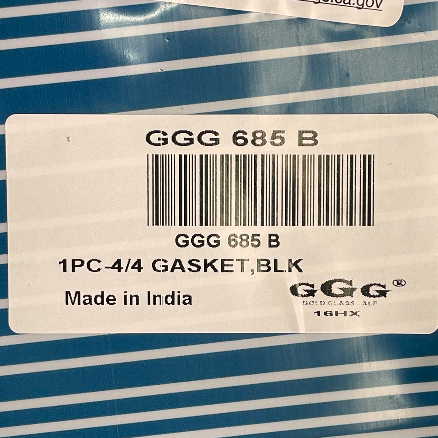 GOLD GLASS GROUP 4/4 Windshield Gasket Black GGG-685-B