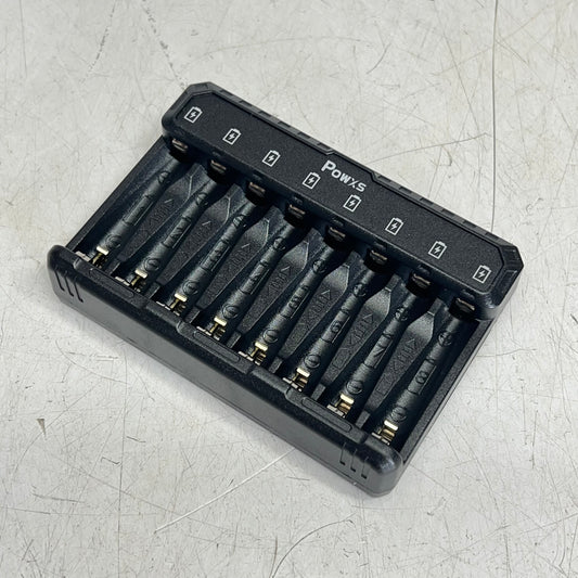 POWXS Rechargeable Lithium Aa Batteries W/ Charger Holds 8 Black X004PBPI3P