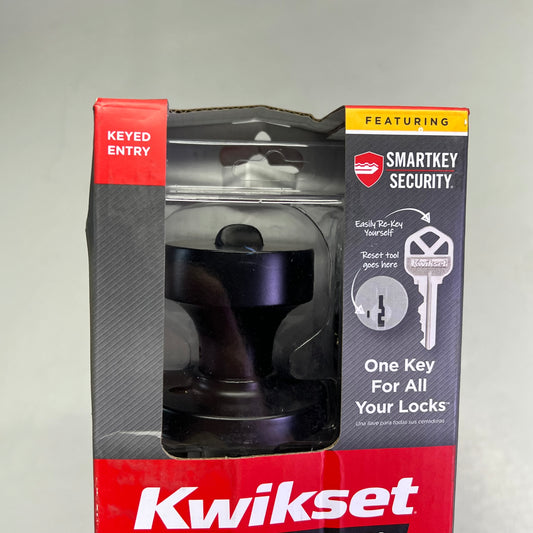 KWIKSET Signature Series Pismo Entry Door Knob 2-1/4" Matte Black 97402-849