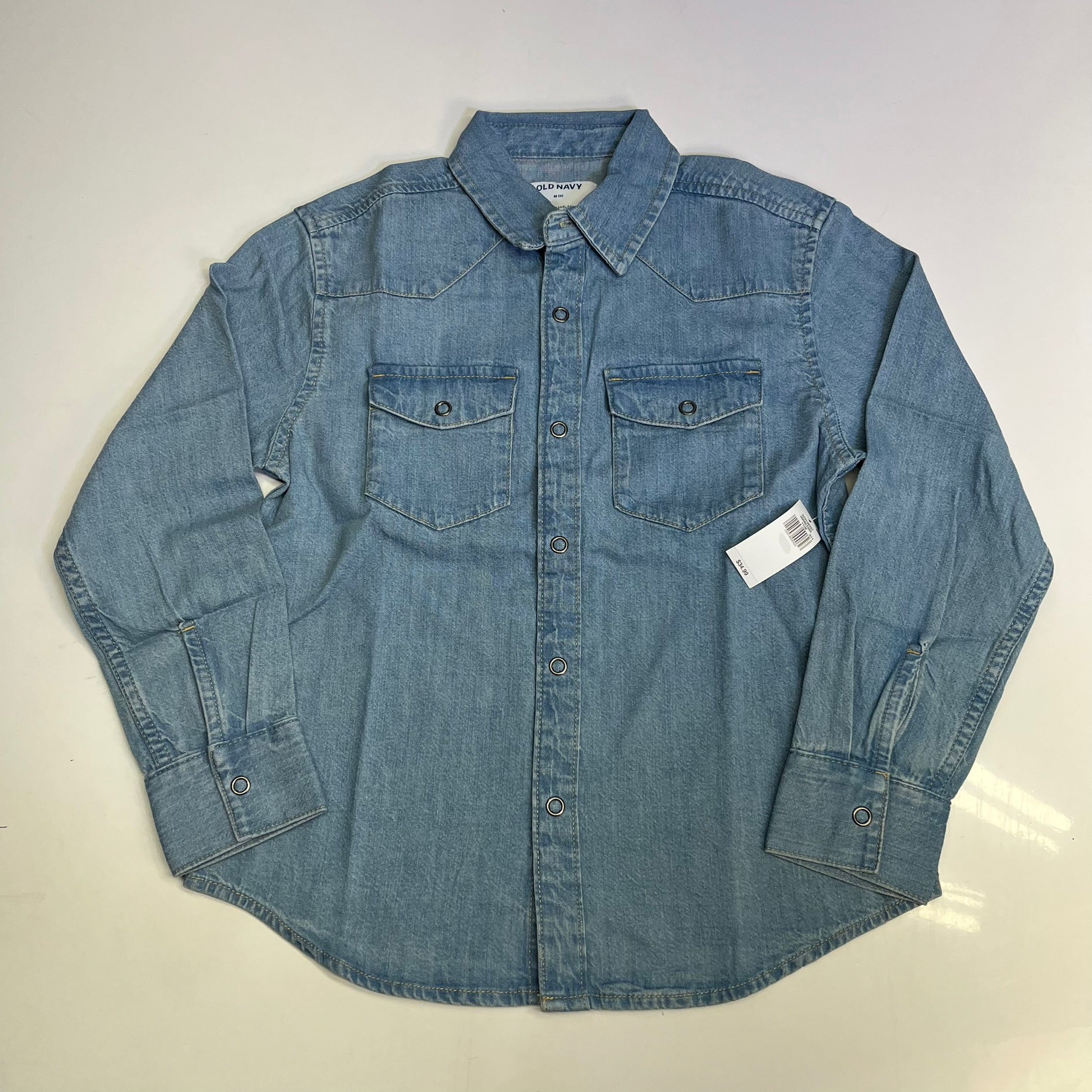 OLD NAVY Denim Western Pocket Shirt Long Sleeve Collared Boy's Sz XS L – PayWut