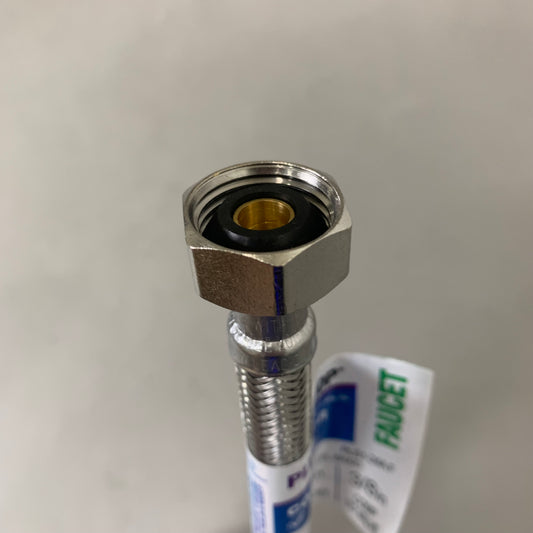 PLUMBSHOP (5 PACK)Faucet Connector Stainless Steel Braid 3/8" Compression x 1/2"FIP PLS1-12AF