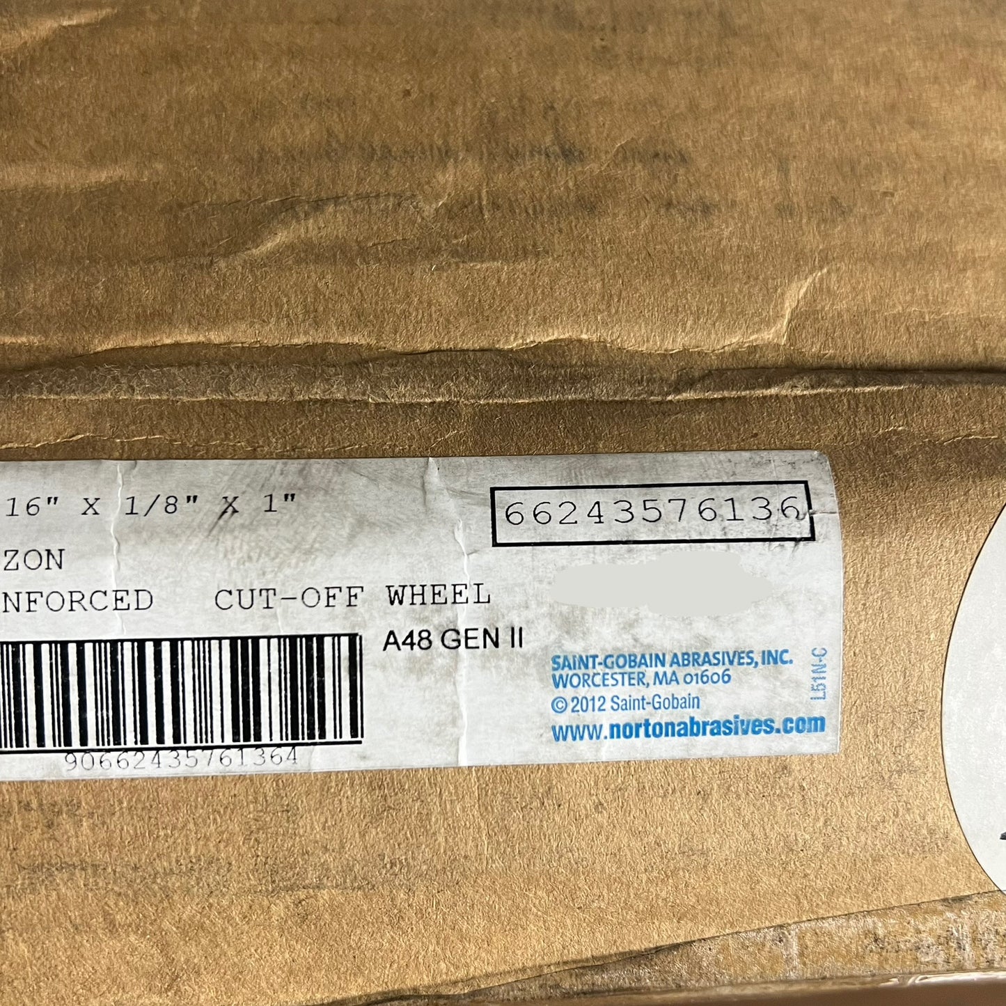 NORTON (2 PACK) RailCut X Coarse Grit Cut-Off Wheel 16" X 1/8" X 1" 66253335024