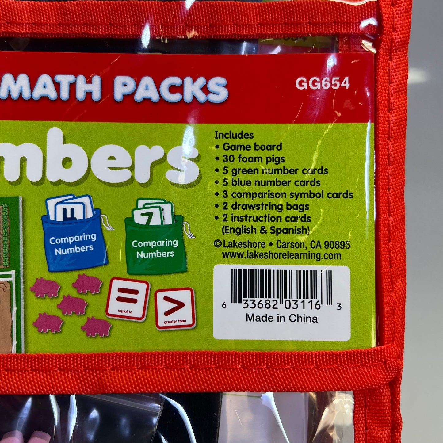 LAKESHORE Hands On Comparing Numbers Family Engagement Pack Ages 3-5 yrs GG654
