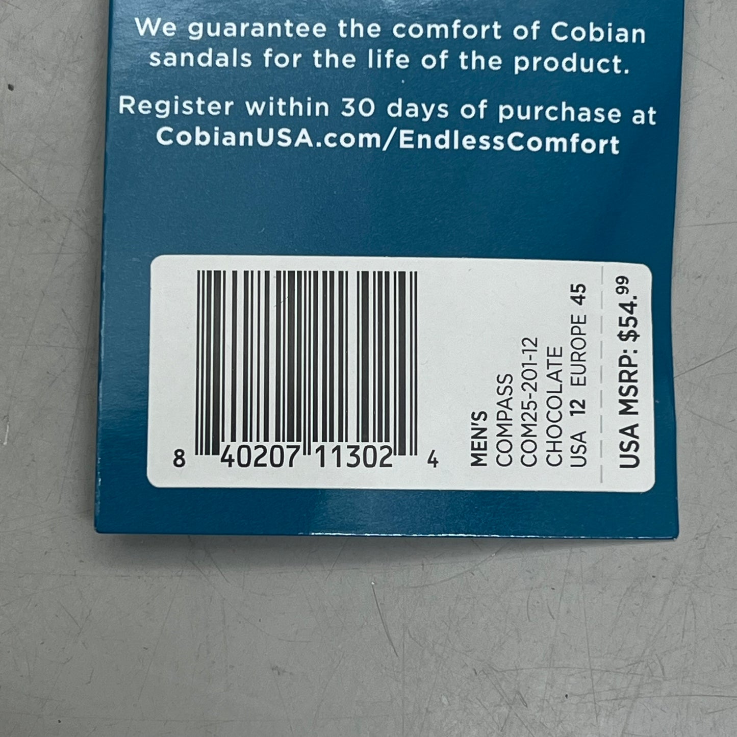 COBIAN Compass Synthetic Leather Strap Sandals Men's Sz 12, EU 45 Chocolate COM25-201-12