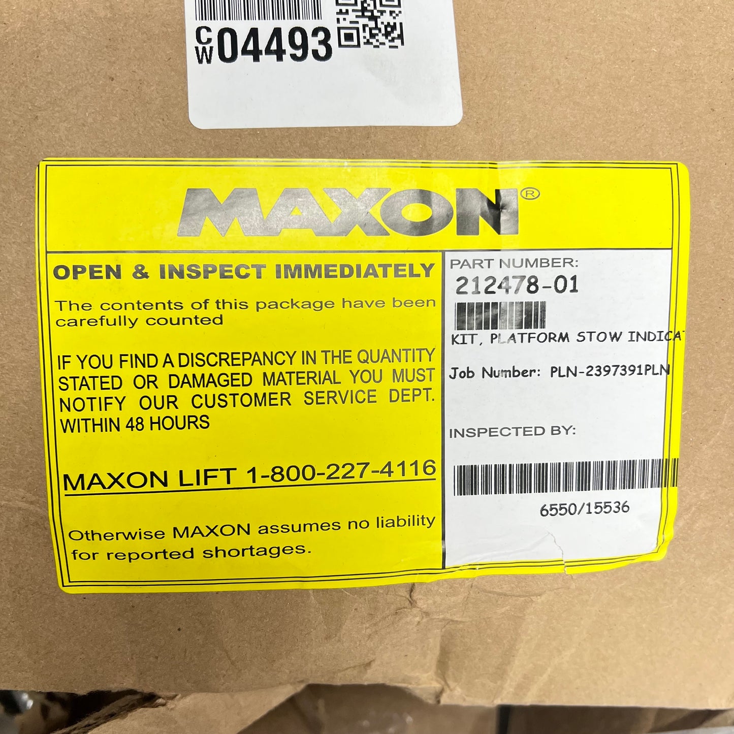 MAXON Genuine Oem Platform Stow Indicator Flag Kit 212478-01