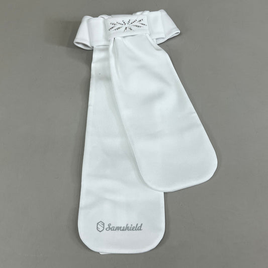 SAMSHIELD Plastron Flower Equestrian Riding Tie Women's Sz XS/S Holo White
