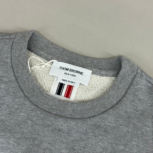 THOM BROWNE Crew Neck Classic Pullover LoopBack Men's Sz 2 Grey MJT085A-03377