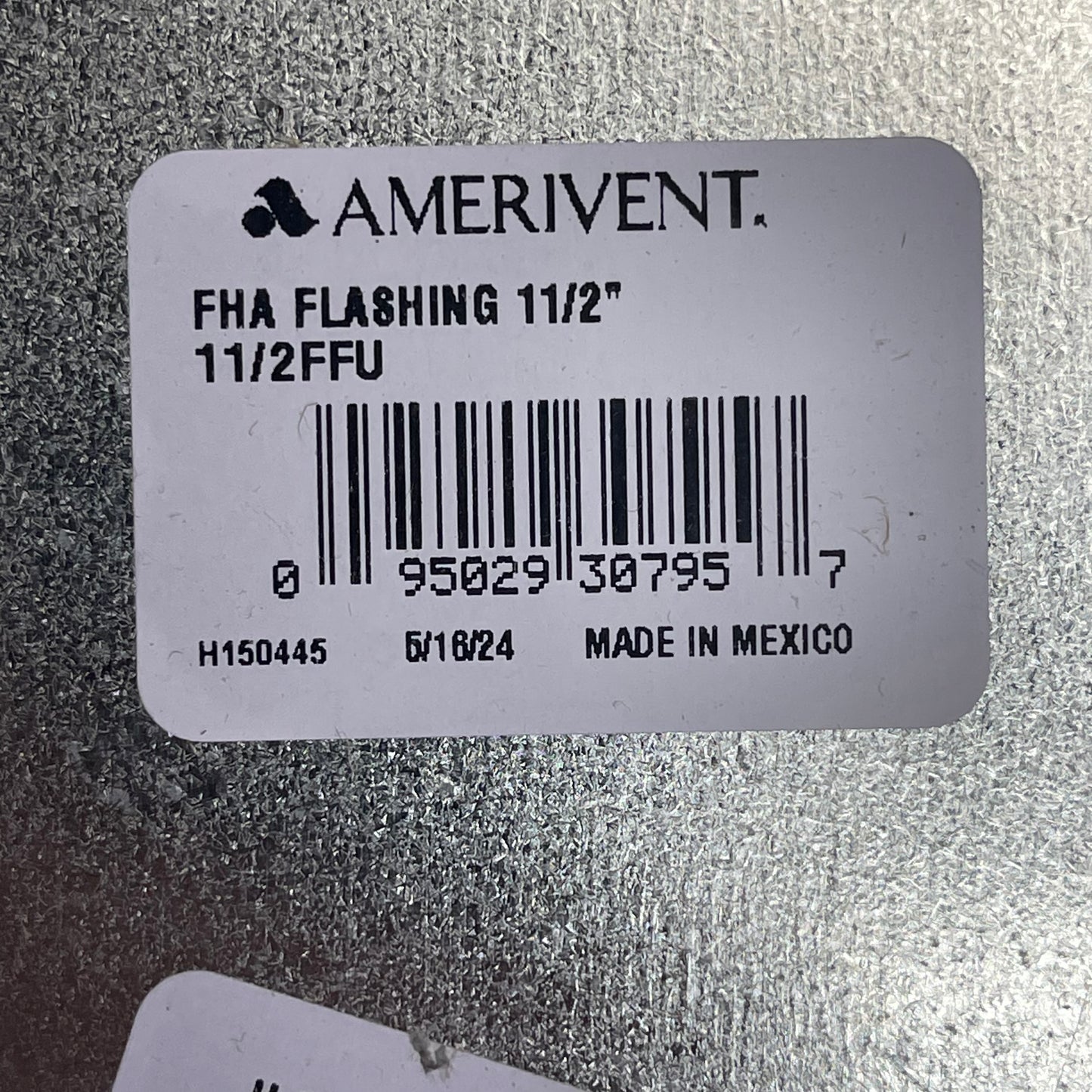 AMERIVENT Round Vent Flashing 1-1/2" Dia Galvanized Steel AMV112FFU