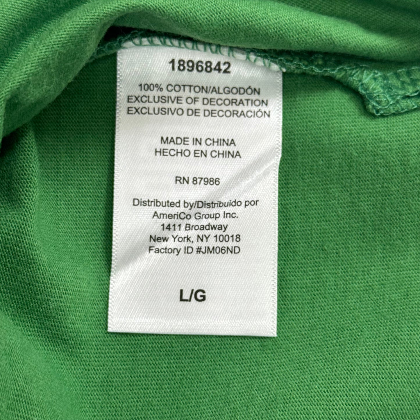 JOHN DEERE Embroidered Logo Short Sleeve Tee Shirt Men's Sz L Green 1896842