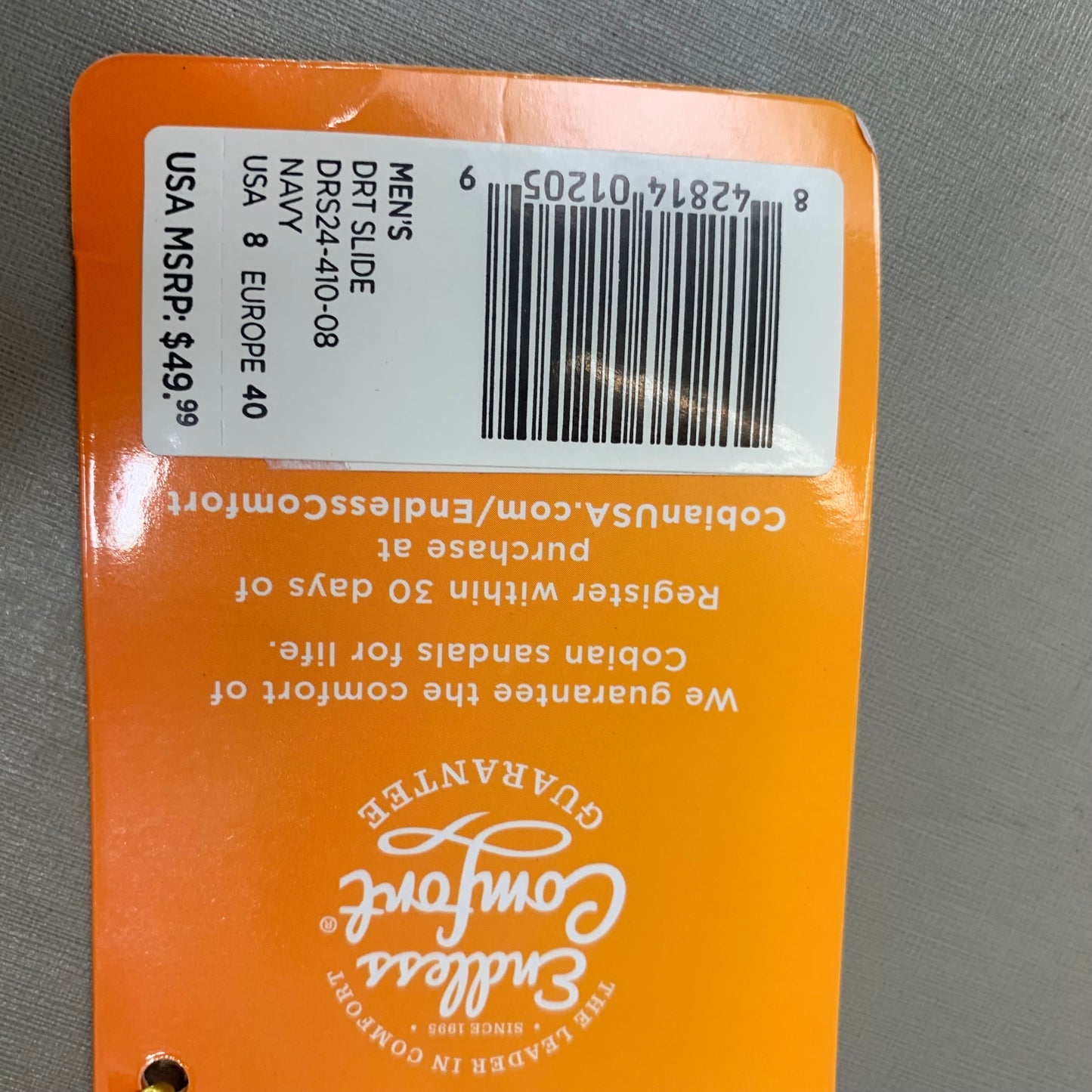 COBIAN DRT Synthetic Leather Strap Slide Sandals Men's Sz 8, 40 EU Navy DRS24-410-8