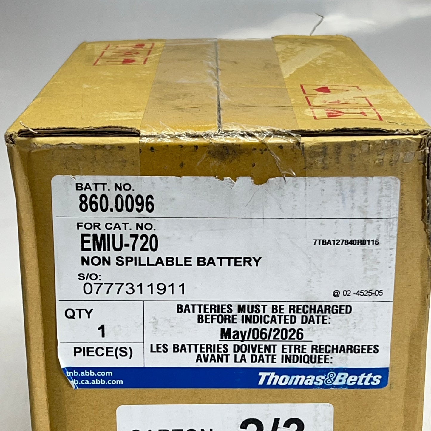CSB Sealed Lead Acid Battery for Thomas & Betts Emiu-720 12V 80Ah GPL 12800