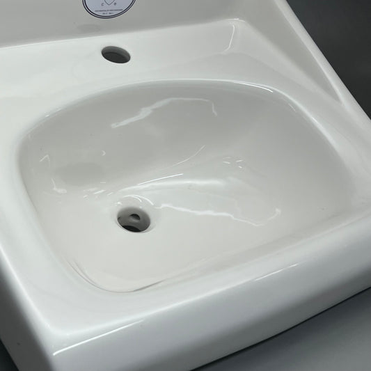 SLOAN Vitreous China Wall-Mounted Backsplash Lavatory Sink White SS3103