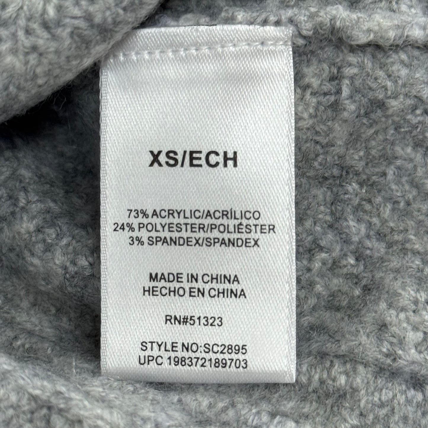 VINCE CAMUTO Cable Knit Sweater Women's Sz-XS Light Heather Grey SC2895