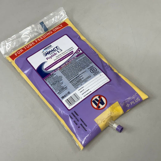 NESTLE (6 PACK) Impact Peptide 1.5 Tube Feeding Formula Unflavored 1.1qt BB 9/25