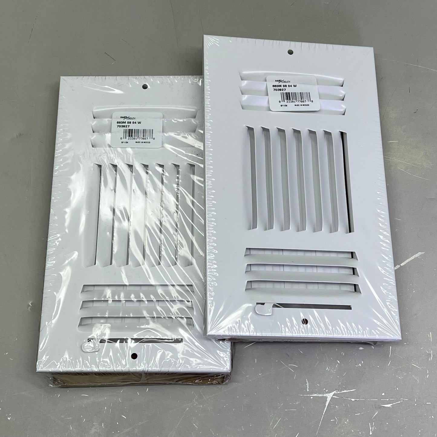 HART & COOLEY (2 PACK) Steel Stamped Face Register 8"x4" White 703927 683M 0804W