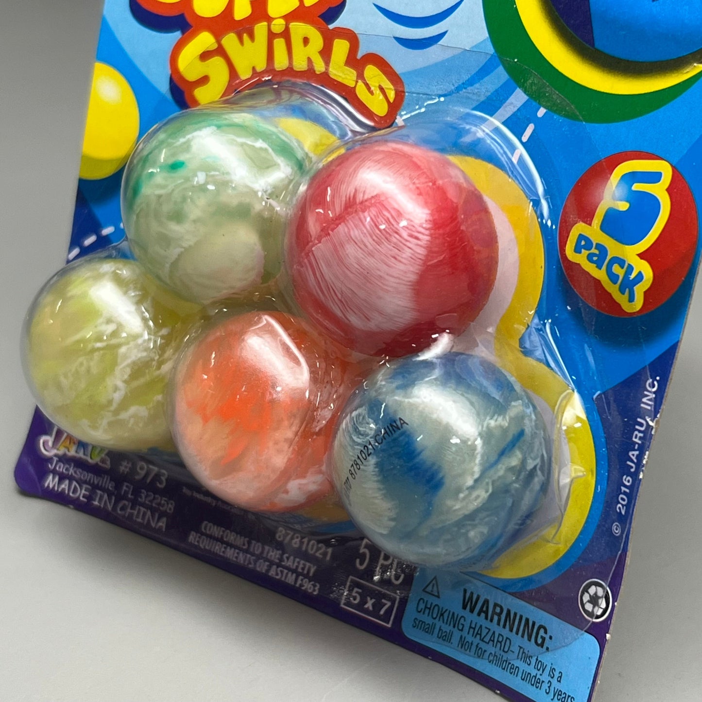 JA-RU Hi Bounce Super Swirls Bouncing Balls (4-PACK) of 5 Balls Per Package 973