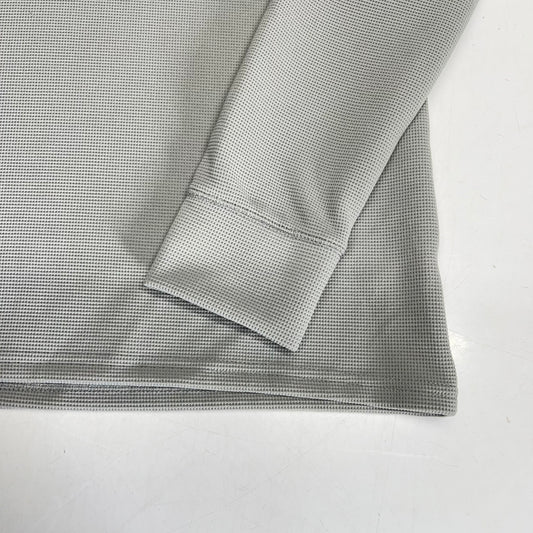 THOMAS STERLING Waffle Knit Half Button Up Long Sleeve Shirt Men's Sz S Grey