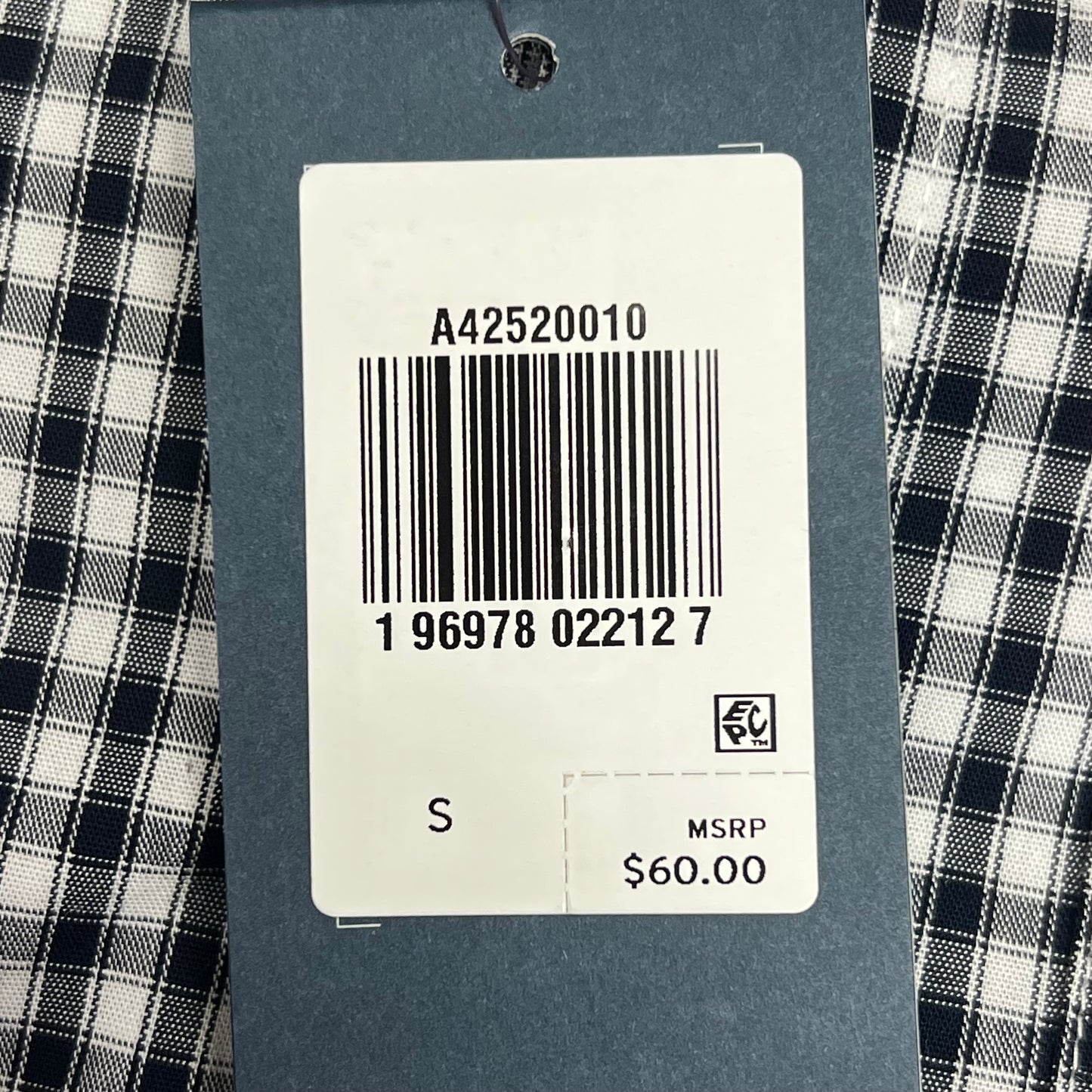 DOCKERS Signature Stain Defender Button Up Shirt Men's Sz S Navy Blue A42520010