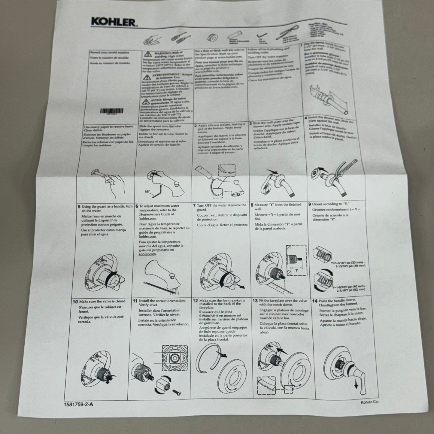 KOHLER Buckley Nort Valve Trim Only Single Handle Matte Black TS35939-4-BL