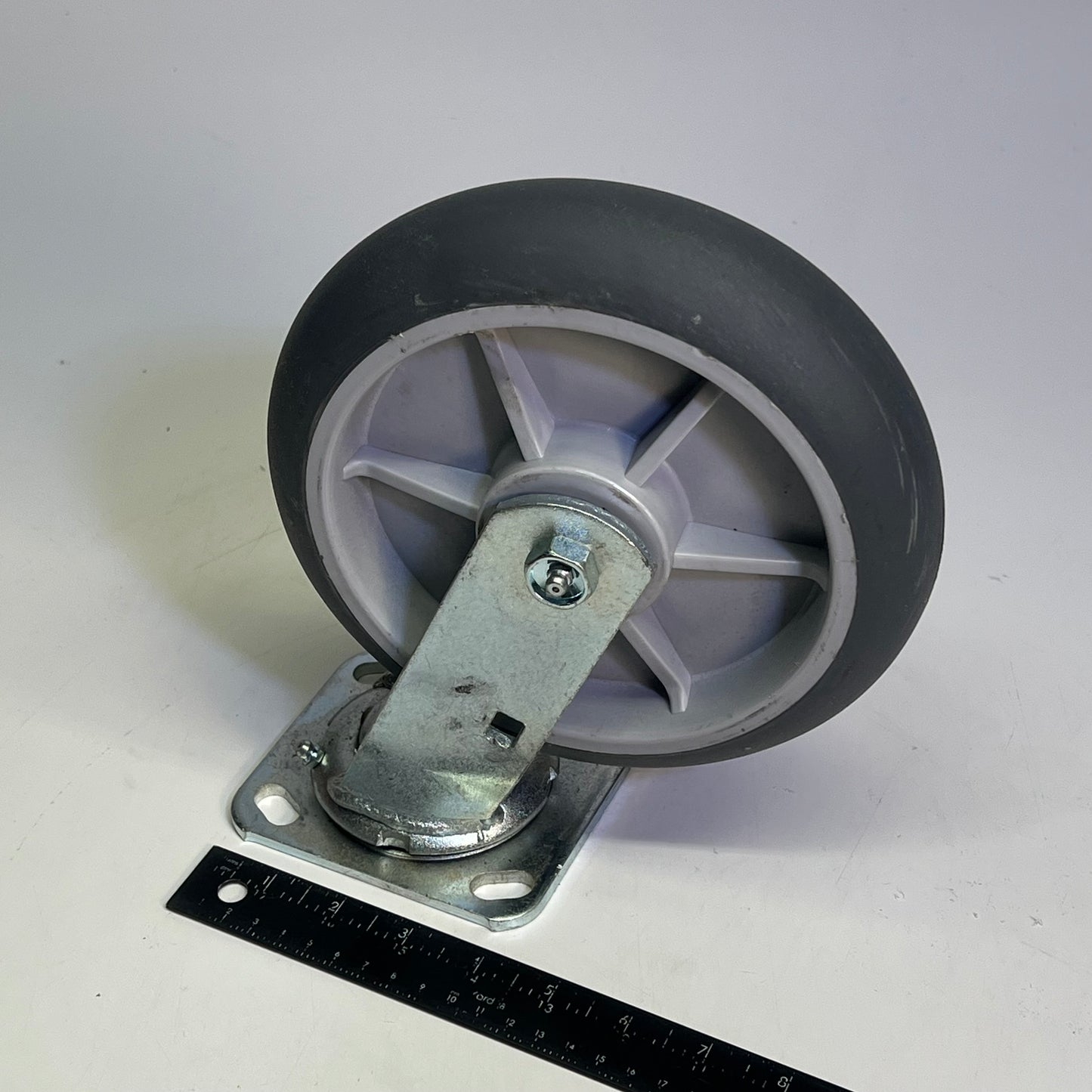 (SET OF 4) Thermoplastic Rubber Core 2 Swivel & 2 Rigid 8"x2" Grey CTRK-PL8-2R2S