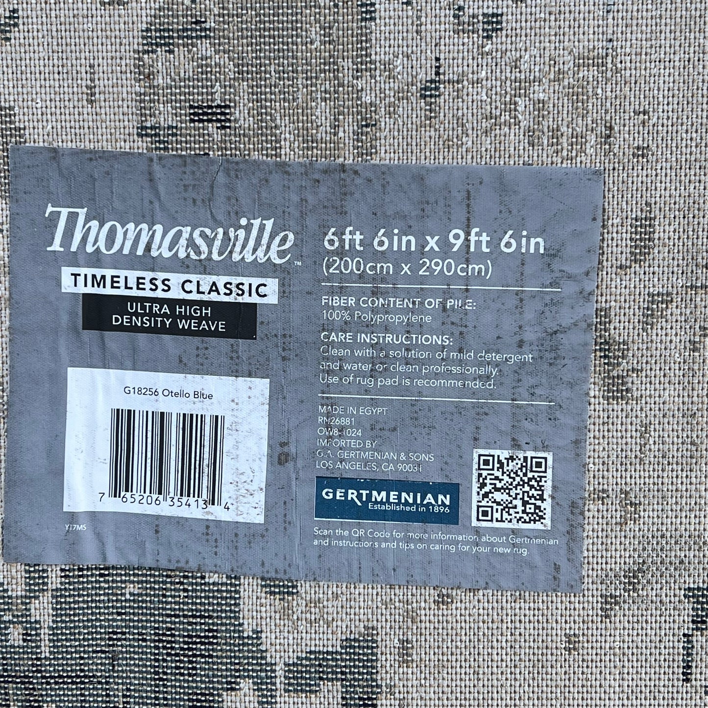 ZA@ THOMASVILLE Large Low Pile Area Rug See Images for Size Blue/White/Black