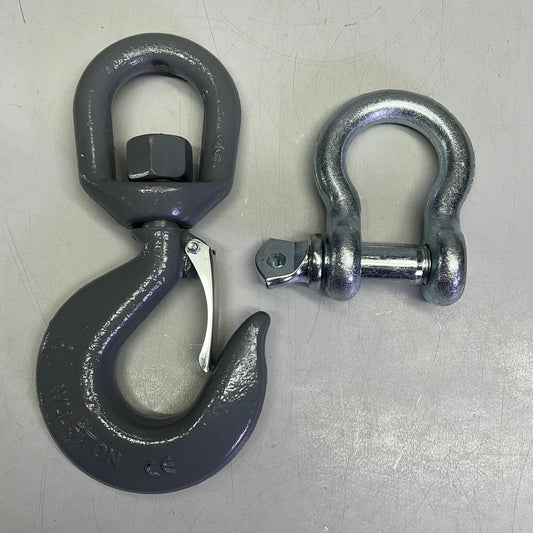 TITAN 360° Rotating Hook For Fork Mounted Jibs 5 Ton Cap 3/4 Grey