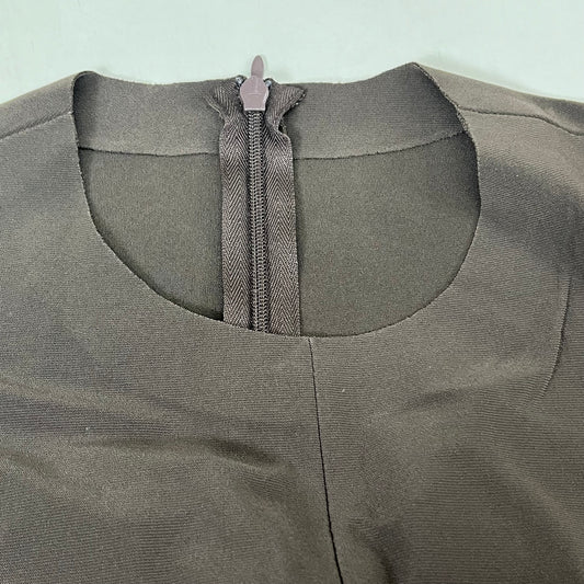 NORMA KAMALI Sleeveless Catsuit w/ Footsie Hidden Zip Women's Sz XXS/32 Chocolate