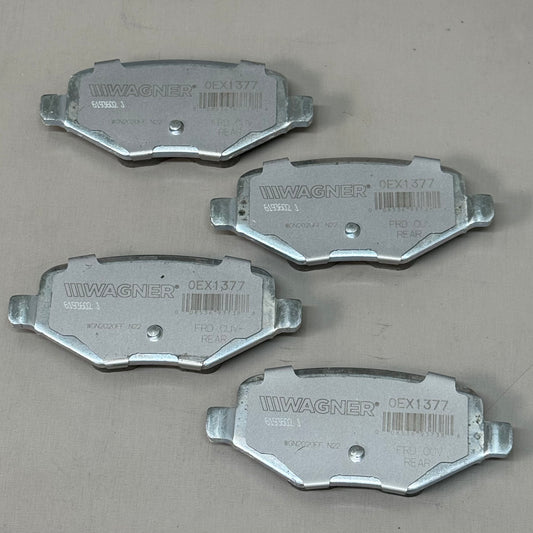 WAGNER OEx Ceramic Disc Brake Pad Set 4 1/2" x 2" Grey OEX1377