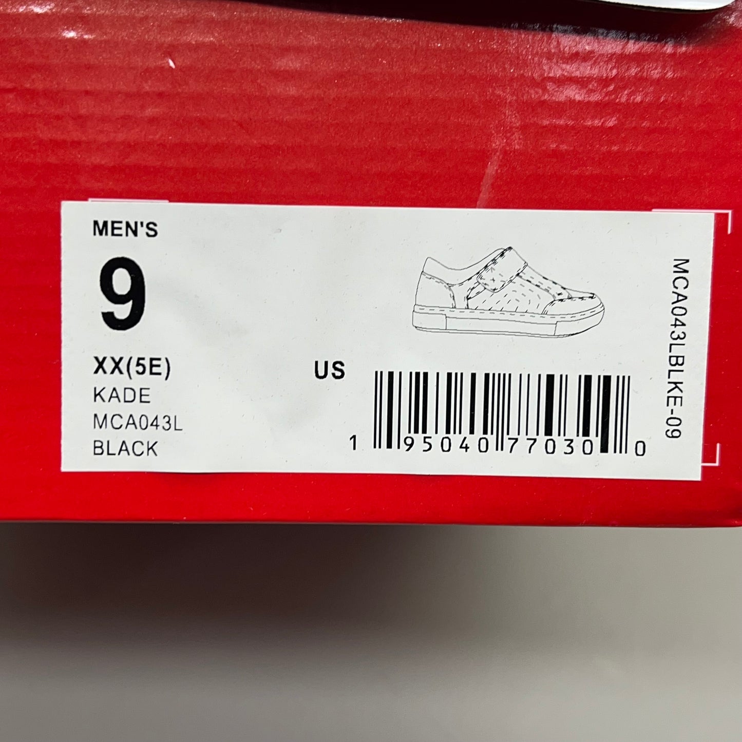 PROPET Kade Strap Sneaker Adjustable Diabetic Men's Sz 9 XX(5E) Black MCA043L