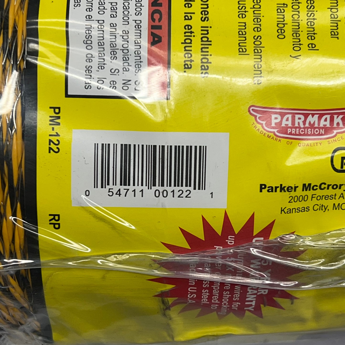 PARMAK 122 Electric Fence Wire PVC Coated Fiberglass 1,312ft Black/Yellow PM-122