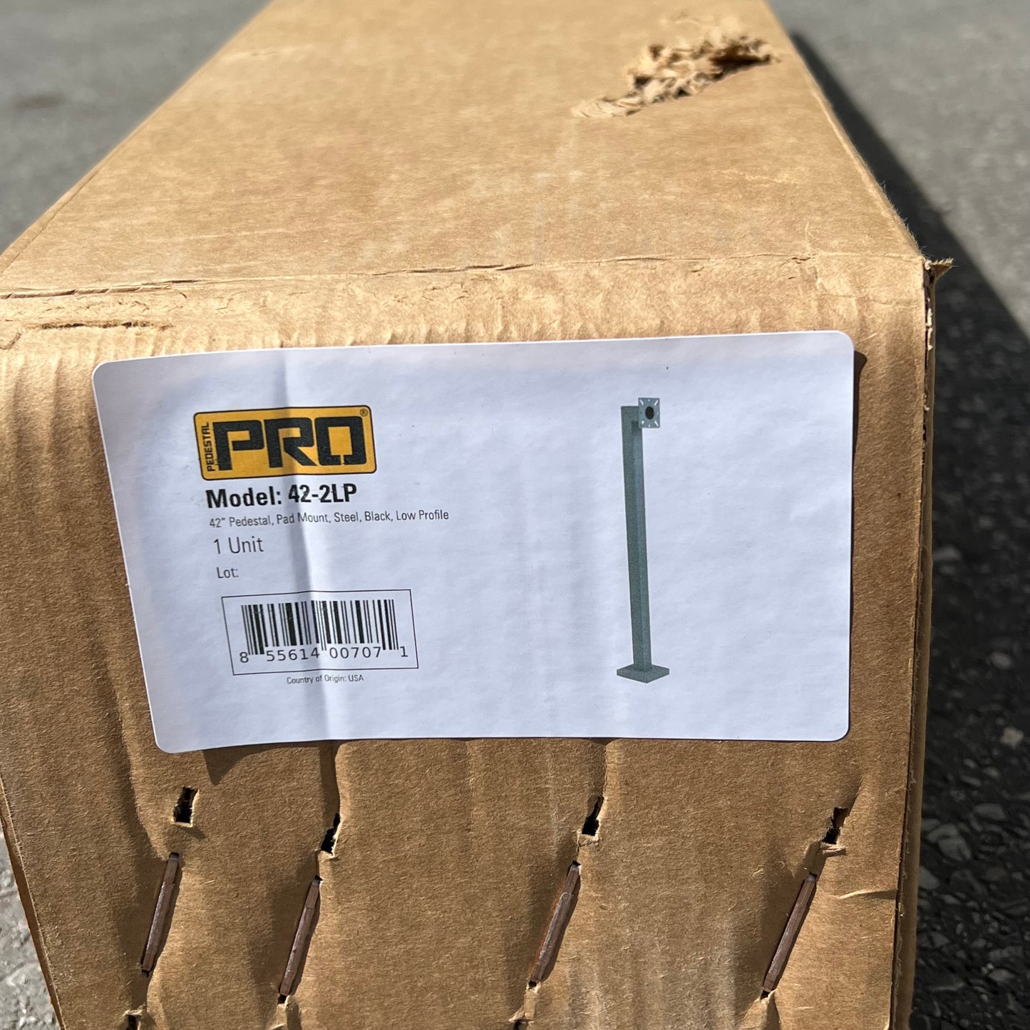 PEDESTAL PRO Low Profile Carbon Steel Gooseneck Pedestal 42" Black 42-2LP