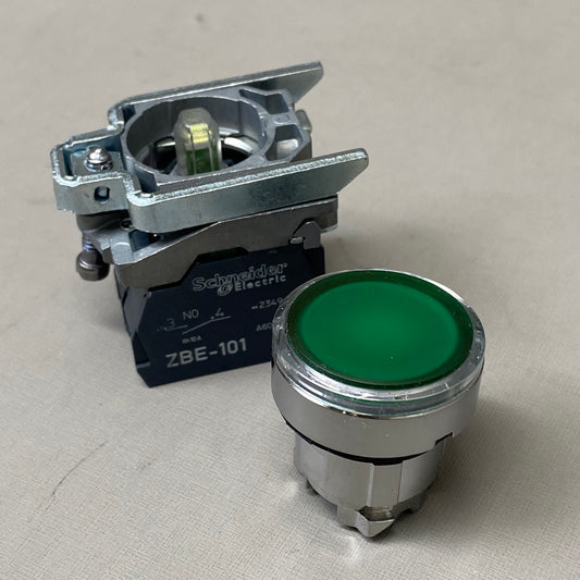 SCHNEIDER ELECTRIC Illuminated Push Metal Universal LED Button 22MM Green XB4BW33G5