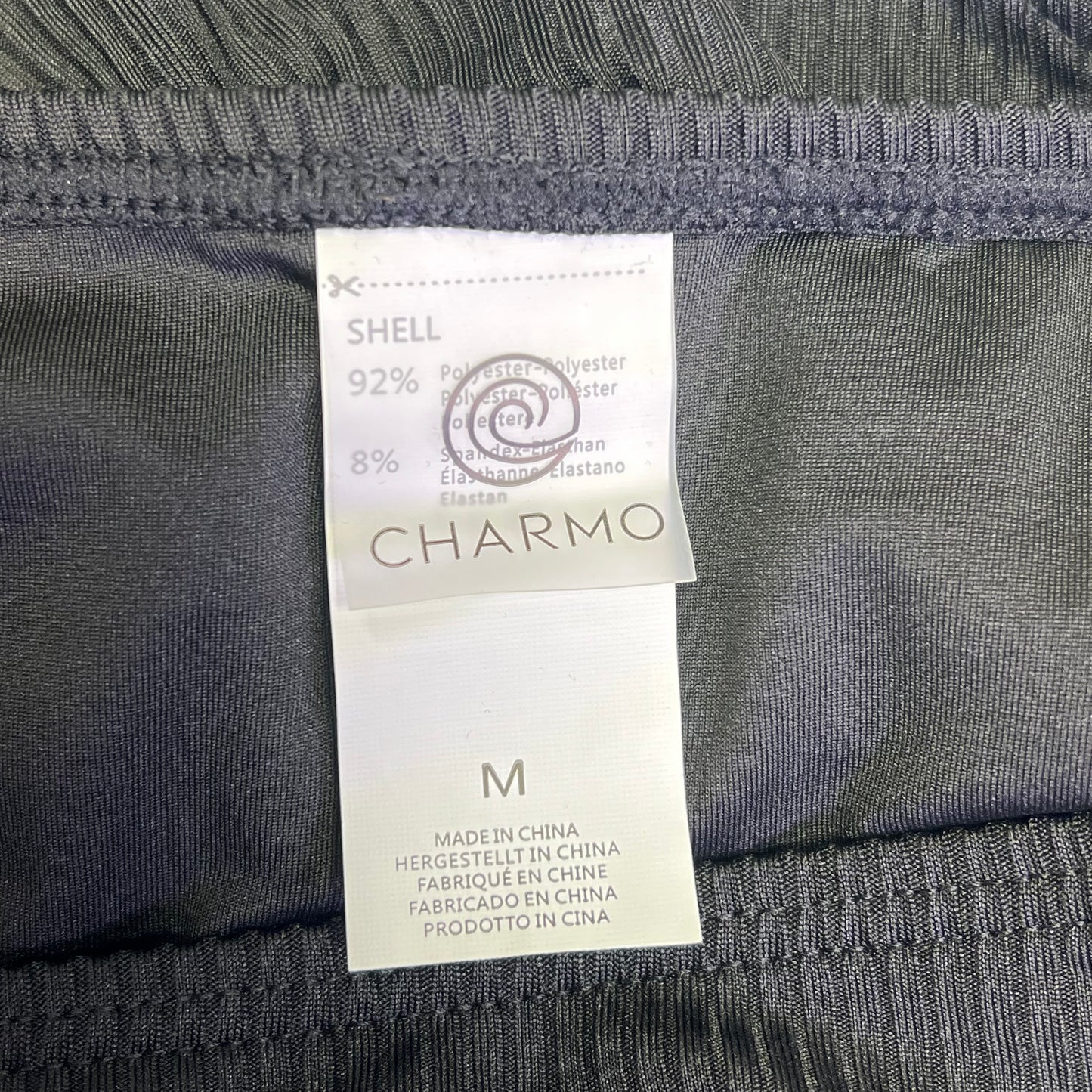 CHARMO V Neck Wide Strap Ribbed Pregnancy Bikini Swimsuit Women's Sz M Black