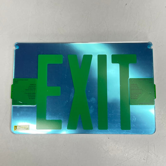 Edge-lit Acrylic Exit Sign Replacement 9 5/8x12 x 2" Green/Mirror H-8562