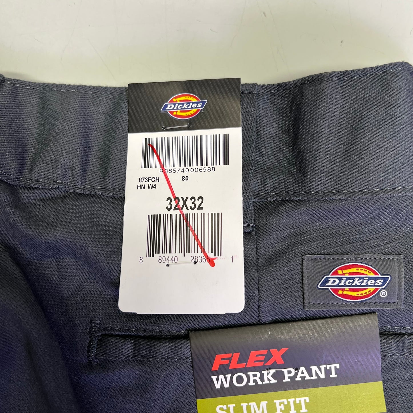 DICKIES Durable Flex Fabric Slim Fit Work Pants Men's Sz 32x32 Charcoal 873FCH